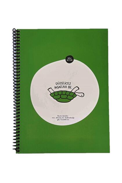 Hisli Şeyler Notebook 18,5*25 80 Yp. Spiral-Bound Thin Cardboard Cover Lightweight Paper with Stickers and Lines