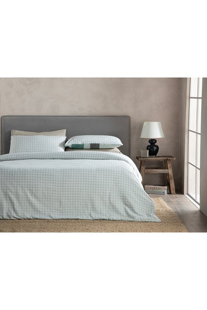 Bold Line Easy-Iron Double Duvet Cover Set 200x220 Cm Green
