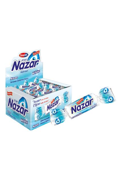 Nazar White Mint Flavored Carbonated Sugar-Free Gum 100Pcs