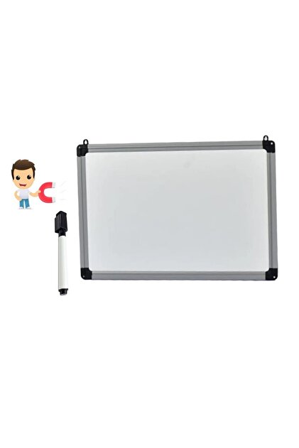 Manyetik Yazı Tahtası Beyaz - Duvar Askı Aparatlı -pvc Çerçeve 23x32 Cm - Kalem Hediyeli