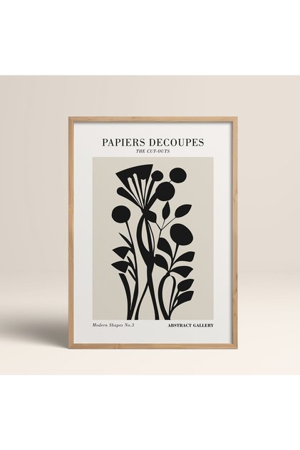 Natural Wood Framed Painting Framed Poster Artistic Modern Wall Decor (Flower286-Wood-30X40)
