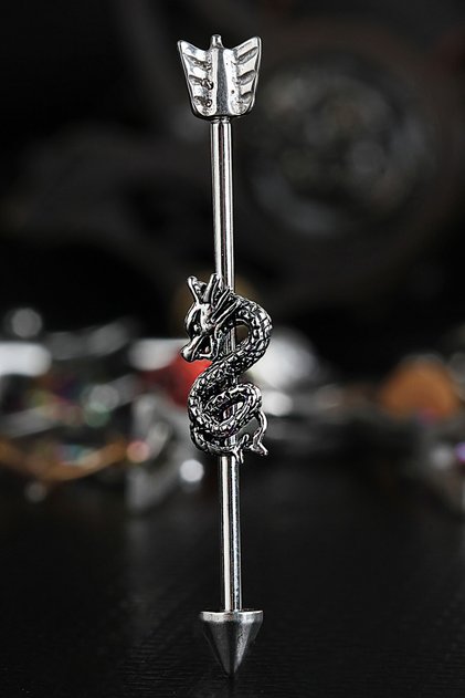 Cerrahi Çelik Dragon Köprü Piercing 40 Mm
