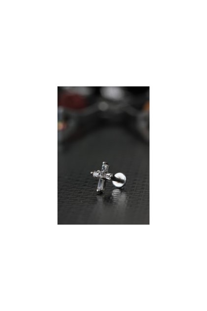 Cerrahi Çelik Kıkırdak Tragus Helix Zirkon Taşlı Labret Hac Piercing