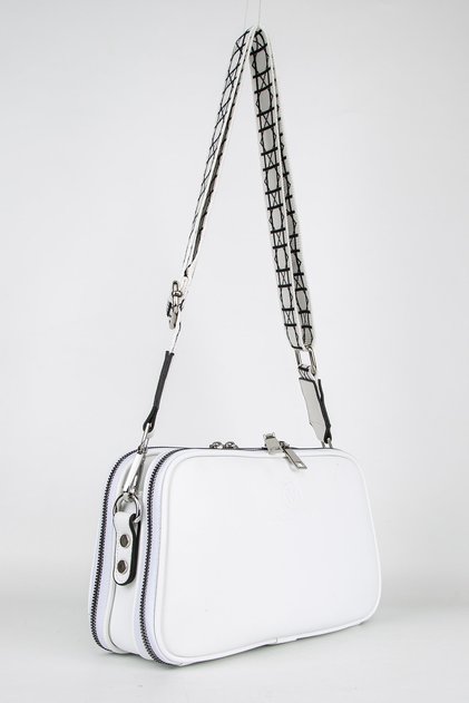 Women's White Three-Eye Crossbody Shoulder Bag Mv015