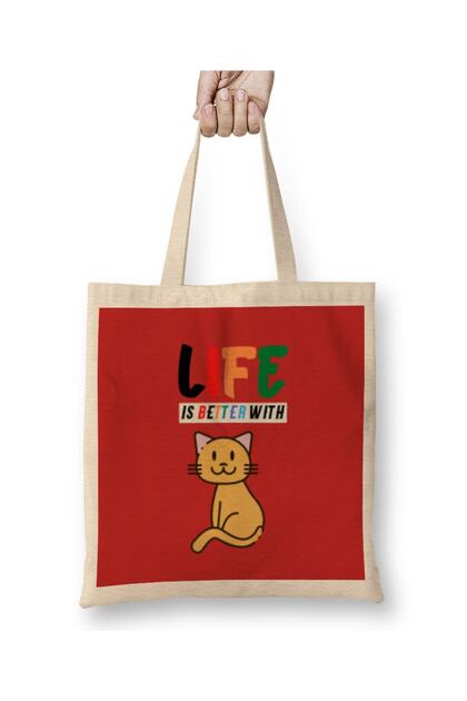 Funny Cat Lover Gifts For Women Men Kids Tote Bag Long Handle