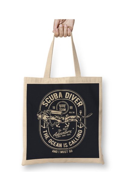 Scuba Diver Ocean Is Calling Tote Bag Long Handle