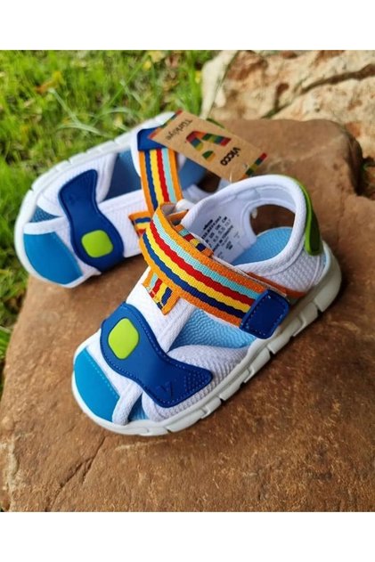 Flow Sandalet Erkek Bebek,hafif Faylon Taban Beyaz/saks Mavi
