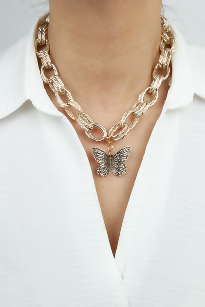 Butterfly Pendant Design Chain Necklace
