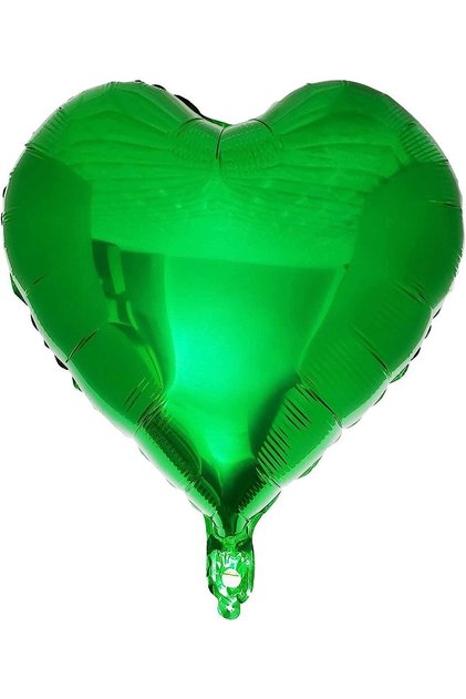 Green Heart Foil Balloon 18 Inch - 45 cm