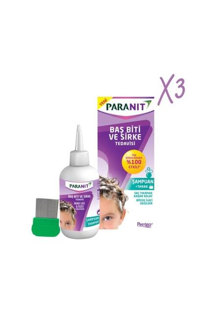 Head Lice and Vinegar Treatment Shampoo 100ml - 3 Packs - Expiration Date: 10/2025