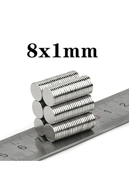 Hdg 30 adet Yuvarlak Neodyum Mıknatıs Magnet - D 8x1 mm