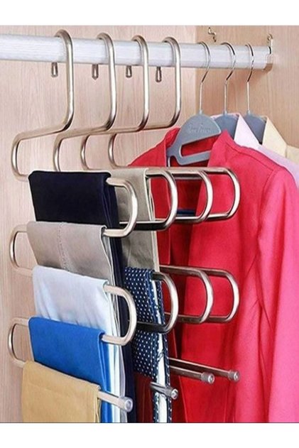 3 Adet Metal Pantolon Eşarp Askısı 5 Katlı Askı 3 Adet