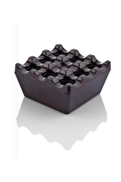 Ashtray, Ash Tray with Melamine Black Grid 1 Piece
