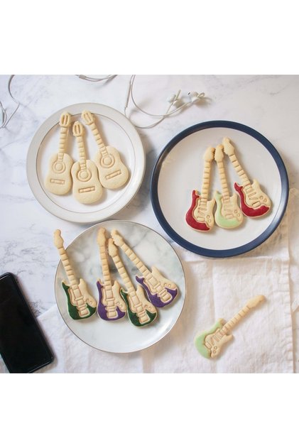 Three Different Guitar Cookie Mold And Sugar Dough Mold