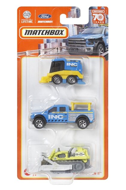 .*.様 MATCHBOX 等　ミニカーセット売り Matchbox Üçlü Araba Seti Mbx Road Crew II HCL04 - Fiyatı, Yorumları