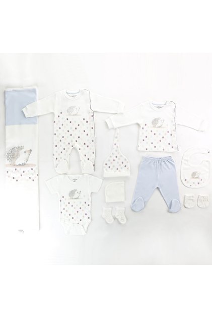 Bebek Hastane Çıkışı 10lu Lüx Set Aziz Bebe Sevimli Kirpi