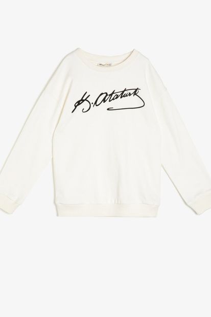 Koton Kız Çocuk Beyaz Erkek Sweatshirt - 1