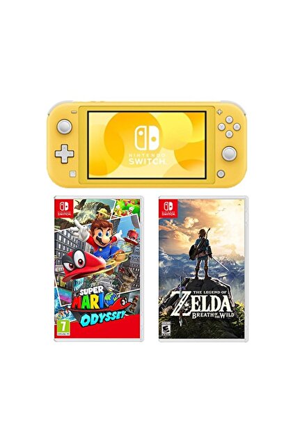 Nintendo Switch Lite Konsol Sarı + Super Mario Odyssey + The