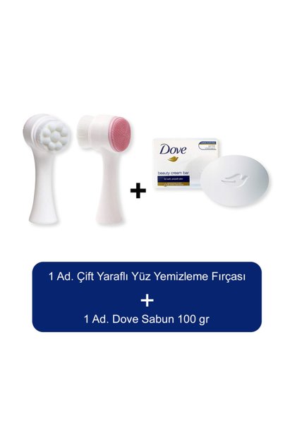 Çift Taraflı Yüz Temizleme Fırçası + Sabun 100 gr