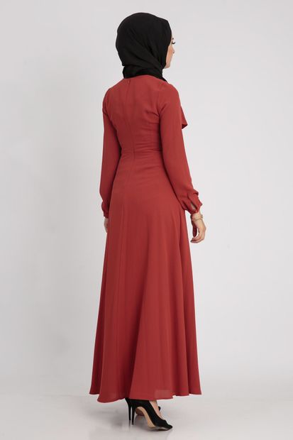 Puane Kadın Kiremit Elbise - 5
