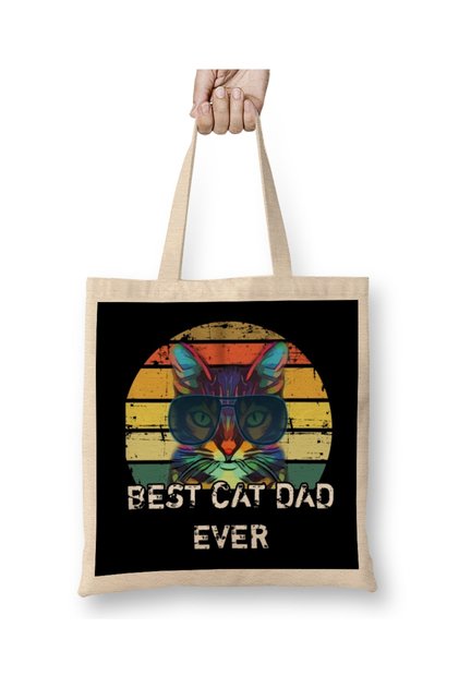 Best Cat Dad Ever Cat 02 Cloth Bag Long Handle