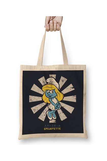 Smurfette Retro Japanese Smurfs Tote Bag Long Handle