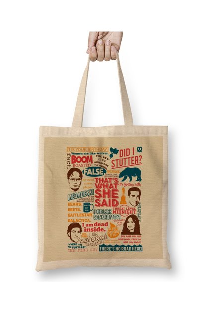 The Office Quotes Colors 01 حقيبة قماش ذات مقبض طويل