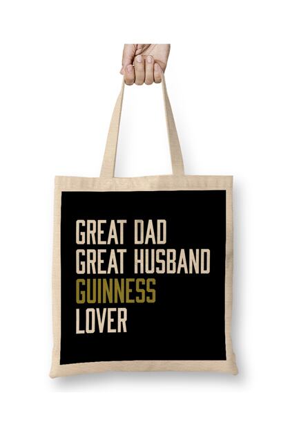 Great Dad Great Husband Guinness Lover Cloth Bag Long Handle