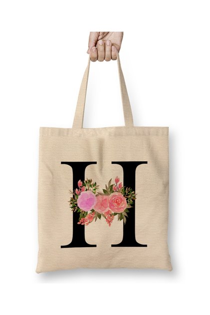 Letter H Cloth Bag with Long Handle