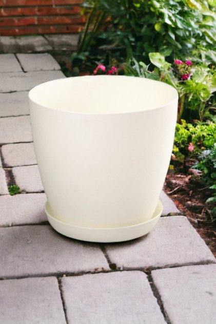Dekoratif Begonya Saksı 22 Litre Beyaz