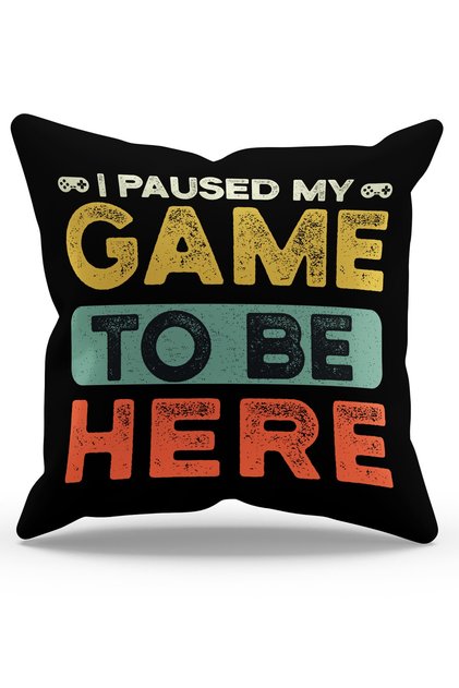 Patterned Suede Throw Pillow Cover with Game Text Printed on Double Sides - PL777