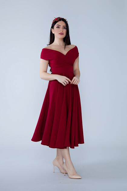 green emerald velvet dress Berylove Women A Line Little Black Dress Boat Neck Graduation Dress with Bow, Black / US16W main image 0