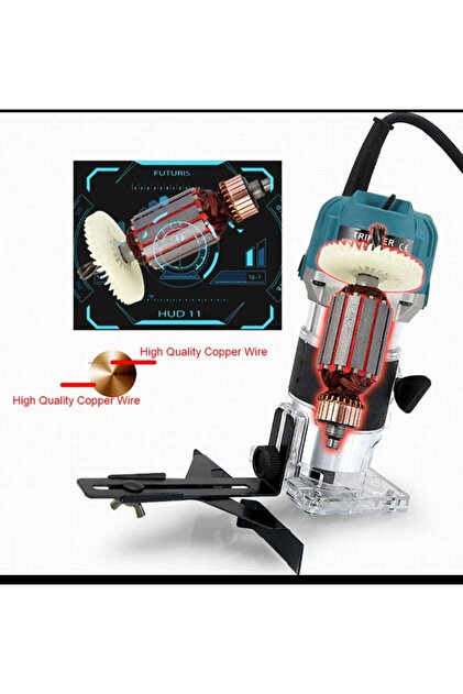 MOONSHOP 600 Watt Profesyonel Formika Traşlama Freze Makinası 6 Mm