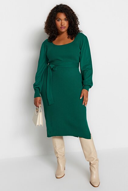 emerald green dress curve Emerald Green Long Sleeve Prom Dress Square Neck, Sparkly Lace, Corset –  Viniodress
