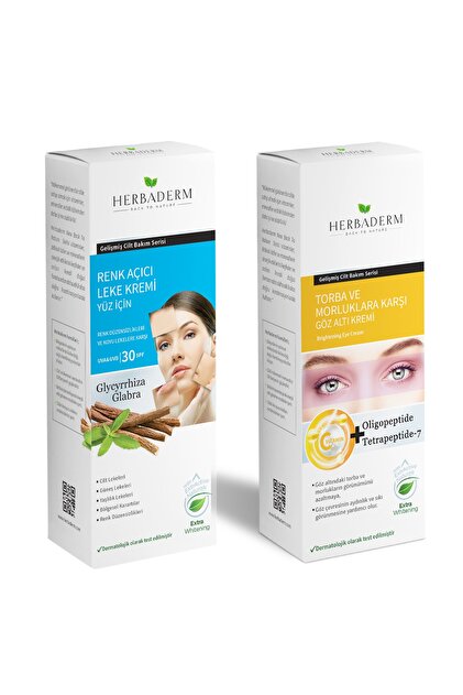  HERB FOAM & EX CREAM セット Herbaderm Yüz Beyazlatıcı Krem Ve Gözaltı Torba Ve Morluk Kremi