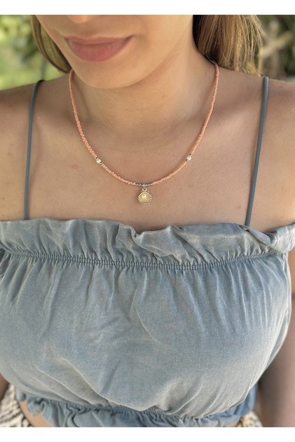 Seashell sand bead women's necklace