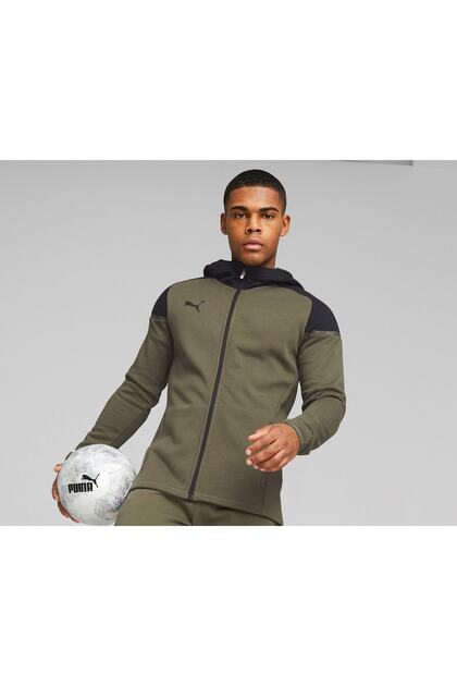 Puma Teamcup Casuals Hooded Jkt Erkek Futbol Ceketi 65798735 Haki