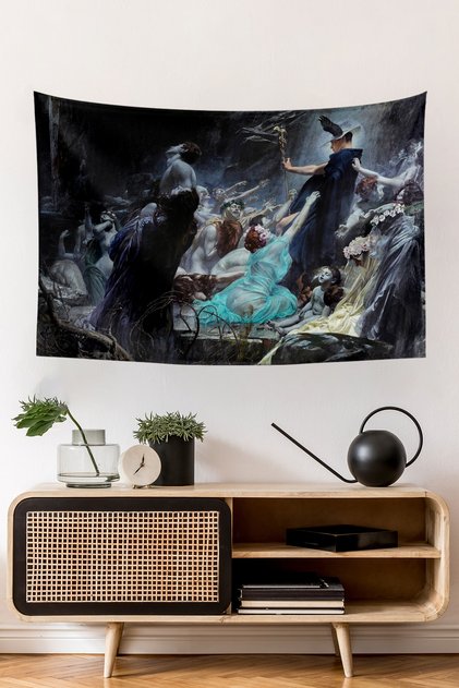 Acheron Kıyısında Ruhlar Tablosu Duvar Örtüsü Halısı 70x100, 100x140, 140x200