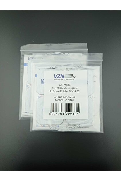 VZN TENS ELEKTRODU YAPIŞKANLI 5*5 4'lü PAKET TENS PEDİ - Fiyatı
