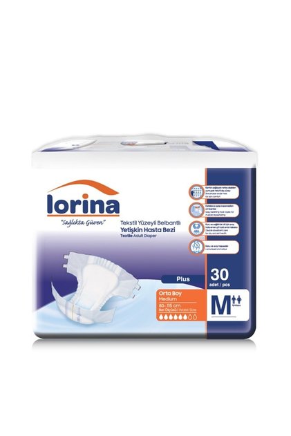 Lorina Yetişkin Hasta Bezi Medium 30 lu (80 x 115 cm)