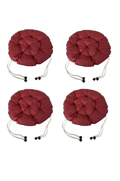 4 ADET 40X40 Cm Yuvarlak Tabure Minderi - Sandalye Minderi - Puf Minder