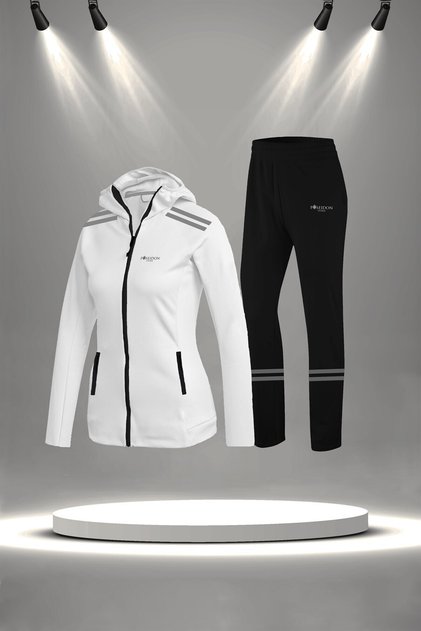 Plus Size Women's White Supra Combed Cotton Breathable Fabric Stylish Tracksuit Set (4Xl-10Xl)
