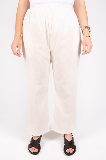 Women's Cream Şile Cloth Trousers