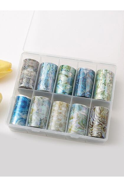 Tırnak Süsleme Folyo, Nail Art Tırnak Süsleme Folyo Seti 10'lu