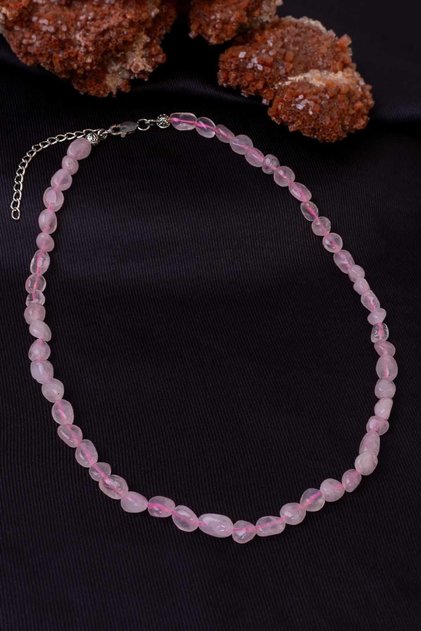 Pink Quartz Stone Necklace
