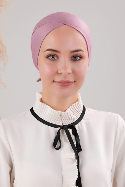 Tied Seamless Cross Bonnet Powder