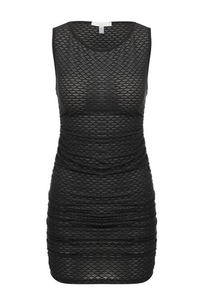 Halter Yaka Siyah Dokulu Tül Elbise
