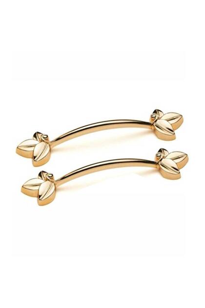 Epoxy Metal Leaf Modern Tray Handle - Gold
