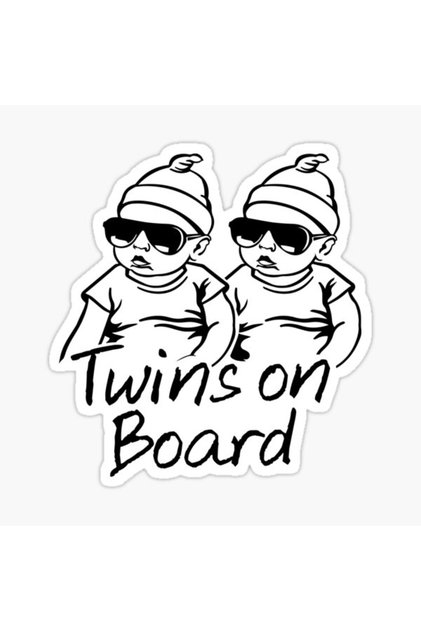 There's Twins in the Car Twins On Board Sticker Pasting 19CM md17