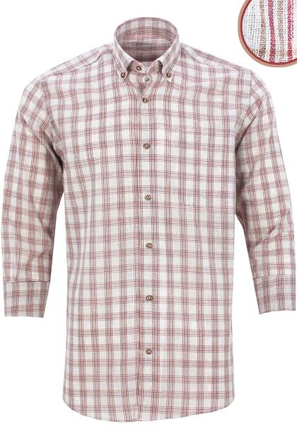 Men's White Cotton Pocket Checked Classic Cut Long Sleeve Shirt